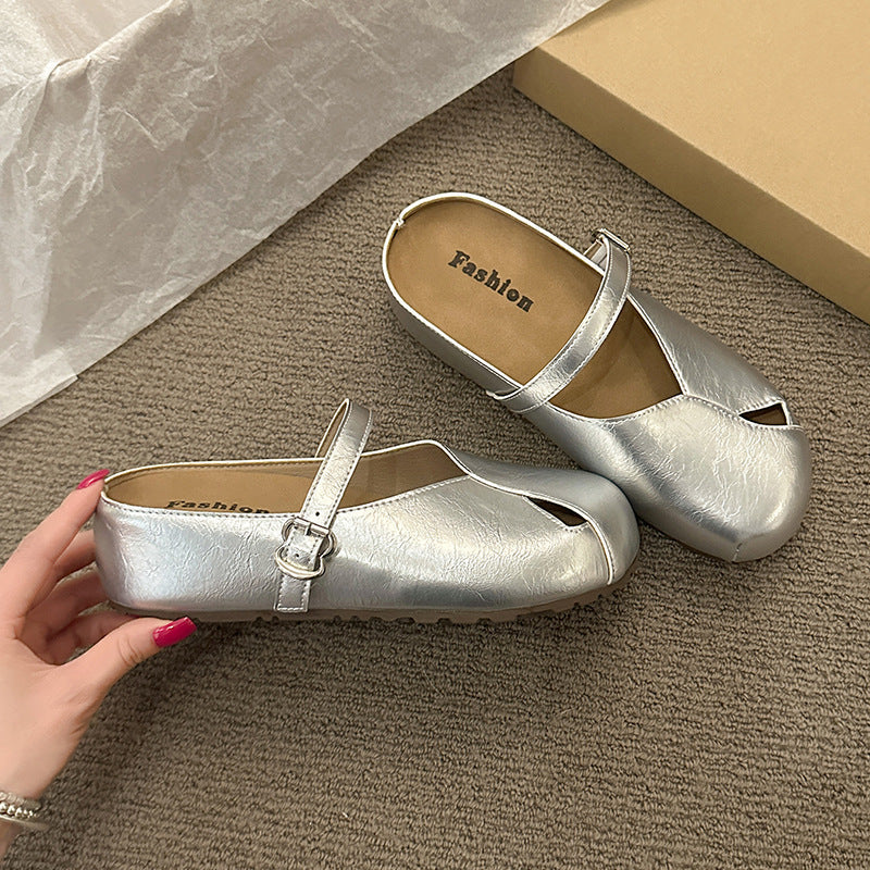 Damen Clogs Bequem Verstellbarer Riemen Breiter Zeh