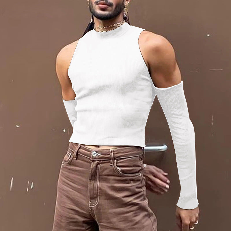 Herren Tanktop Modern Stehkragen Ärmellos Sportlich