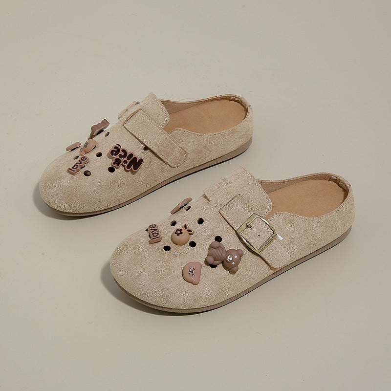 Damen Clogs niedlich Tiermotiv verstellbarer Riemen