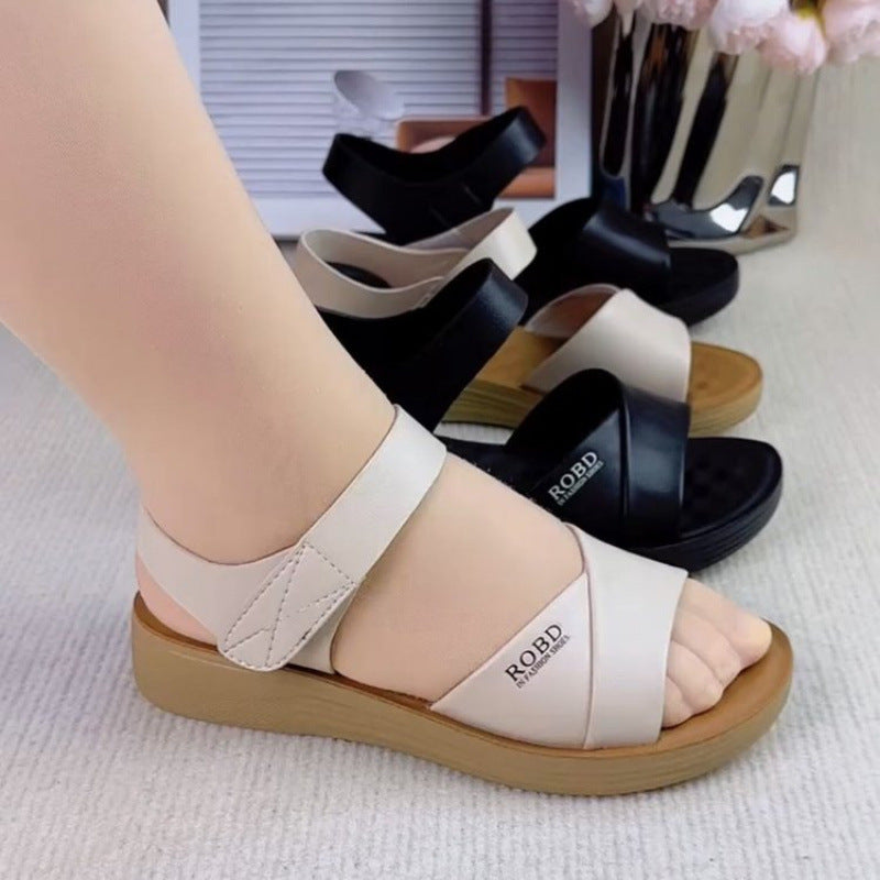 Damen Sandalen Komfort Breiter Riemen Bequem Sommer - BerlinGlamour