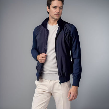 Herren Übergangsjacke Sportlich Modern Stehkragen Elastisch - BerlinGlamour
