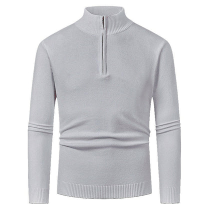 Herren Strickpullover Hochkragen Halbzipper Modern