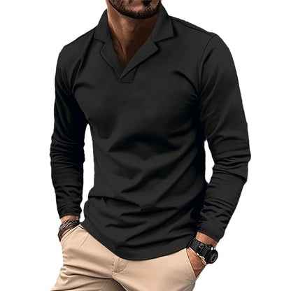 Herren Langarmshirt Modern Strukturiert Trendig