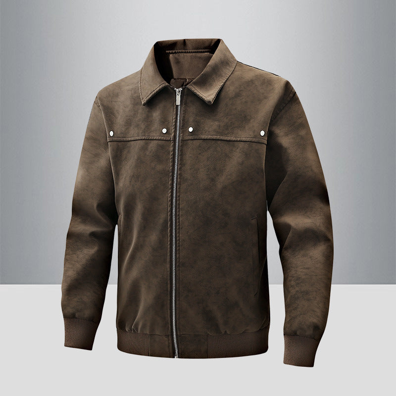 Herren Lederjacke Steppweste Soft Schwarz Modern