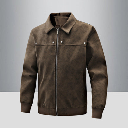 Herren Lederjacke Steppweste Soft Schwarz Modern