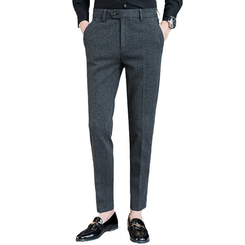 Herren Anzughose Slim Fit Schmal Schwarze Hose