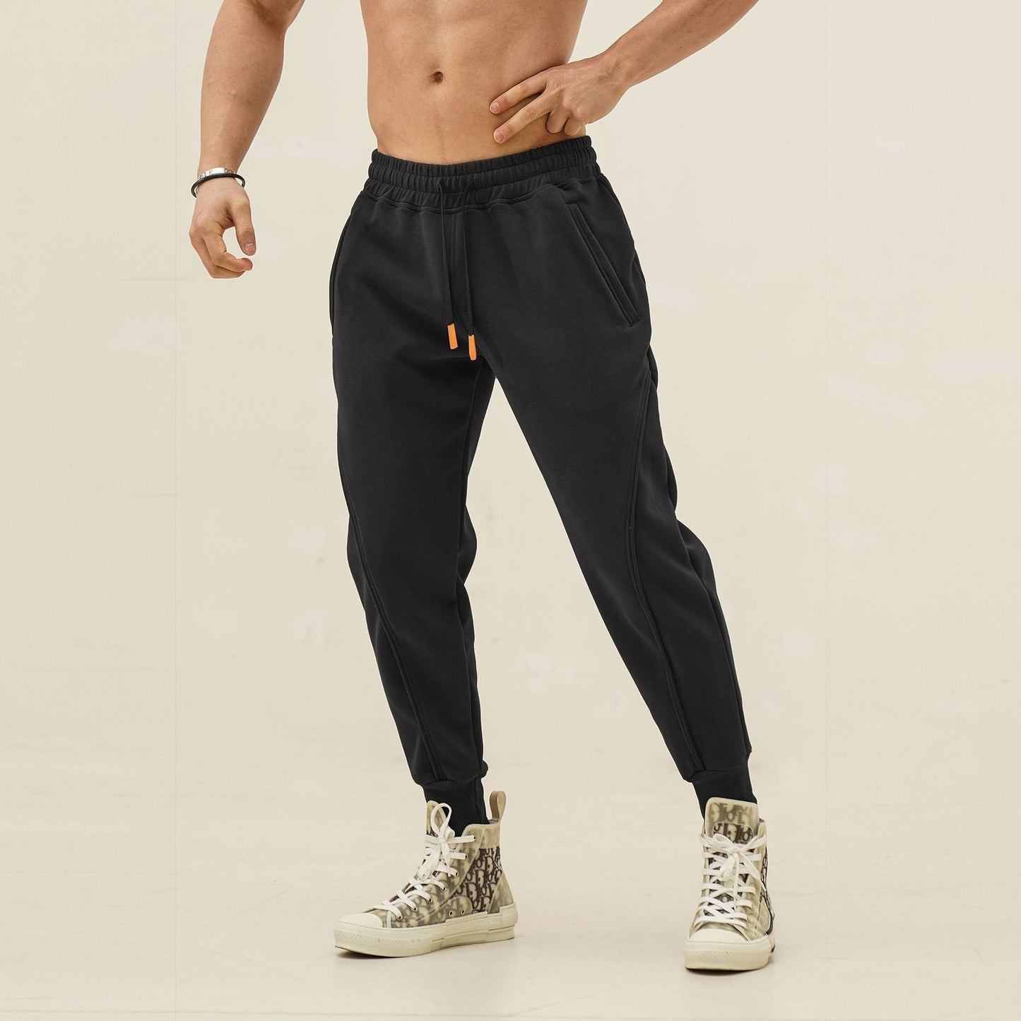Sportliche Herren Joggerhose Bequem Grau