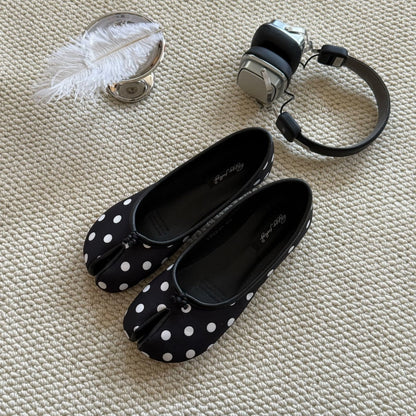 Damen Ballerinas Bequem mit Punktenmuster Schwarz