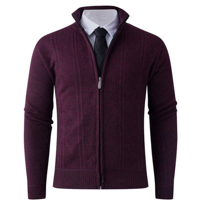 Herren Strickjacke Modern Elegant mit Reißverschluss