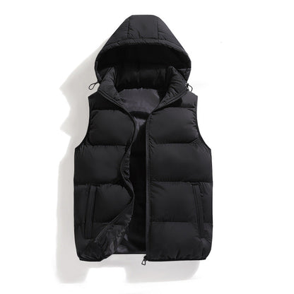 Herren Daunenweste Steppjacke mit Kapuze und Taschen