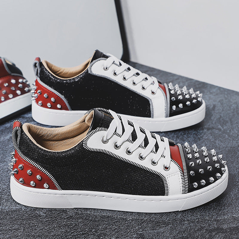 Damen Sneaker Sportlich Nieten-Design Trendschuhe