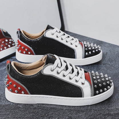 Damen Sneaker Sportlich Nieten-Design Trendschuhe