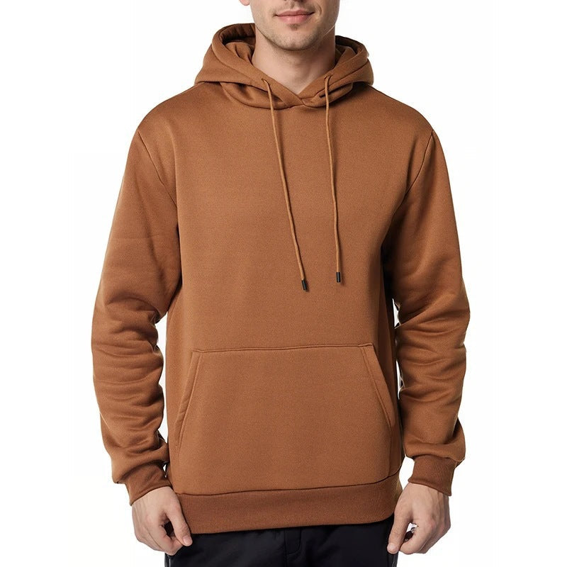 Herren Fleece Kapuzenpullover Warm Bequem Grau