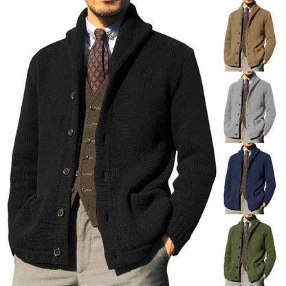 Herren Strickjacke Modern Schalkragen Casual - BerlinGlamour