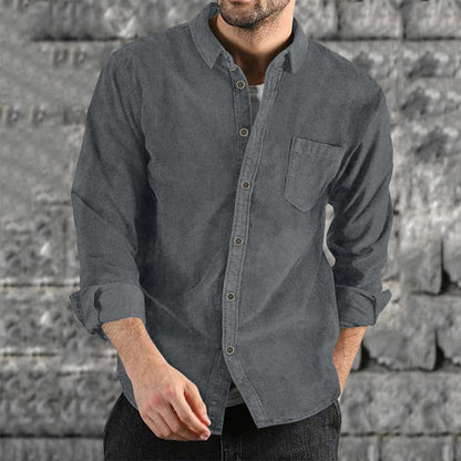 Herren Cordhemd Casual Bequem Modern