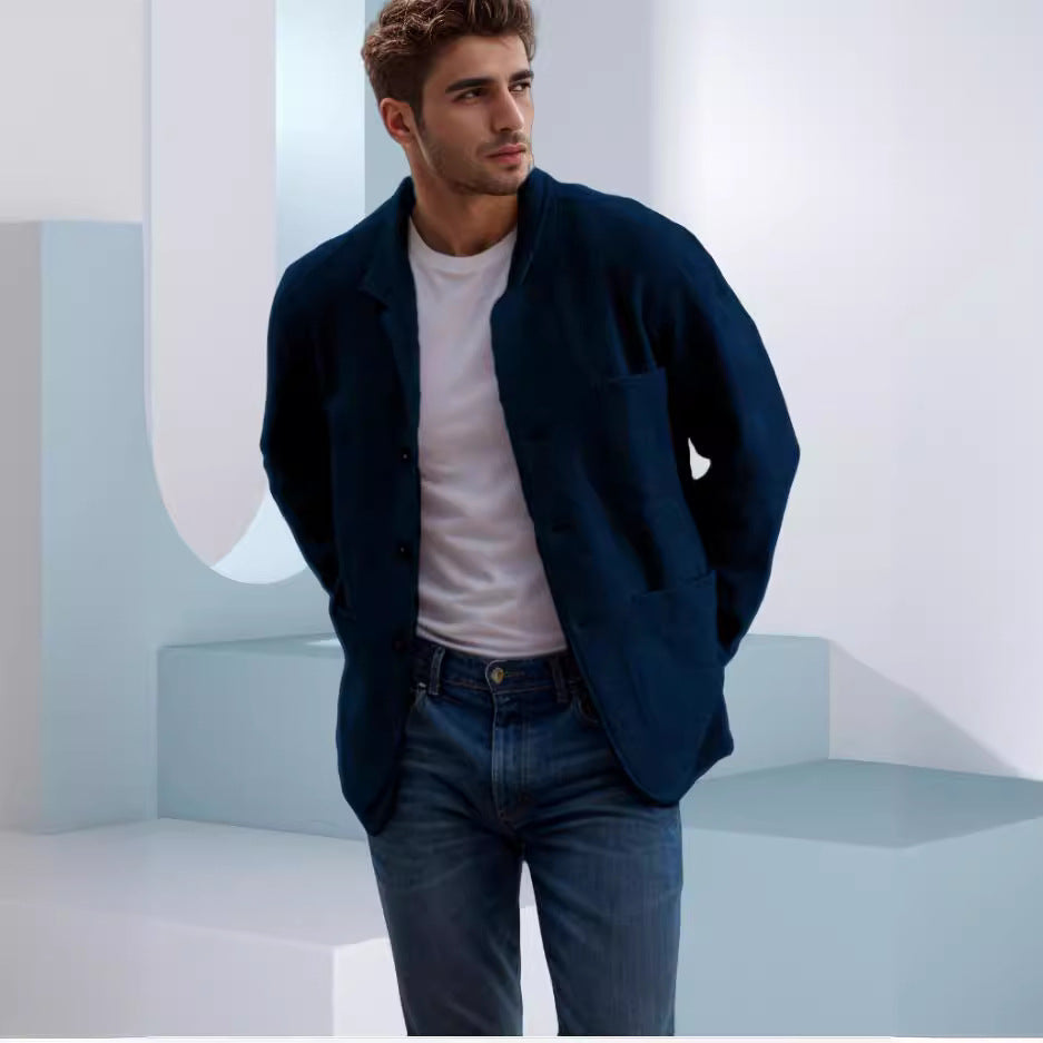 Herren Übergangsjacke mit Kragen und Taschen Modern
