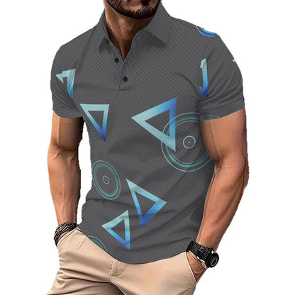 Herren Poloshirt Modern Geometrisches Design Trendy