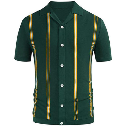 Herren Hemd Kurzarm Streifenmuster Modern Berlin Style - BerlinGlamour