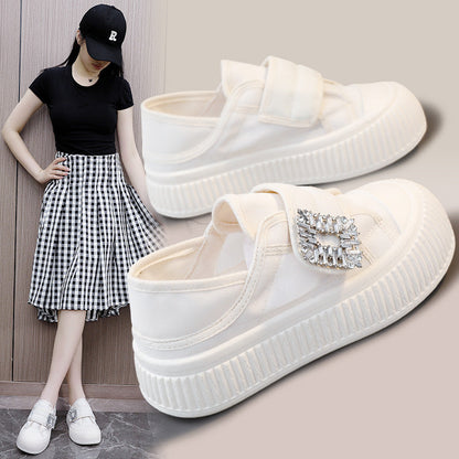 Damen Sneaker Slip-On Schuhe Elegant Schnalle - BerlinGlamour