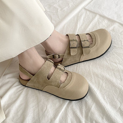 Damen Clogs Bequem atmungsaktiv mit Dekorriemen