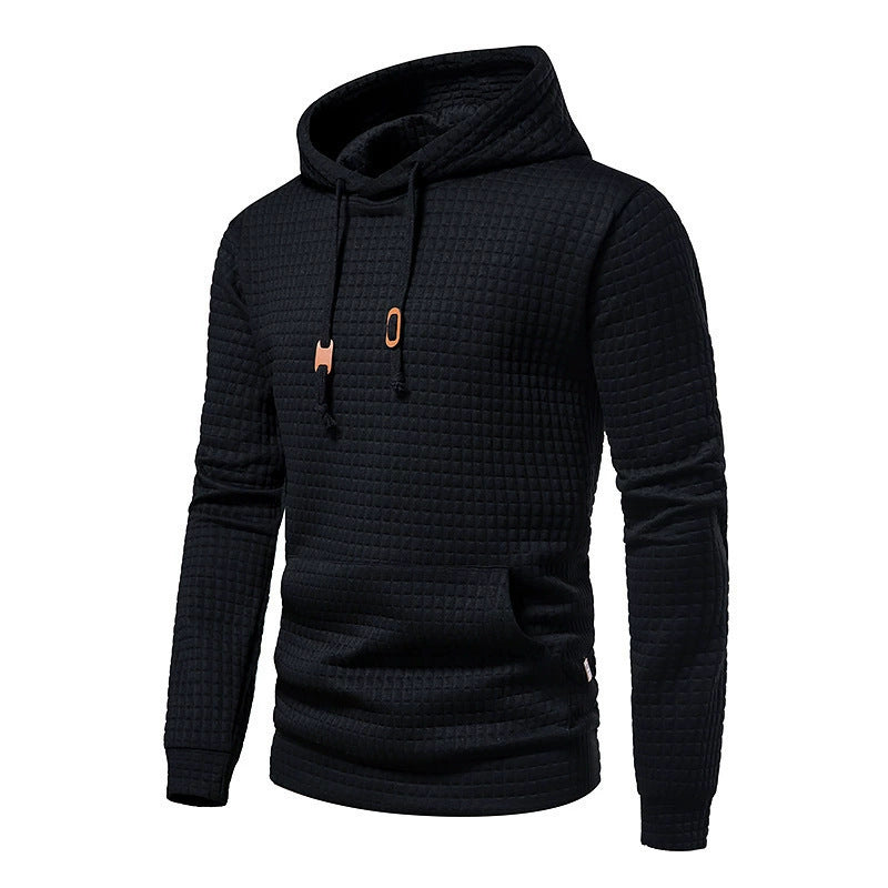 Herren Kapuzenpullover Strukturiert mit Känguru-Tasche Modern