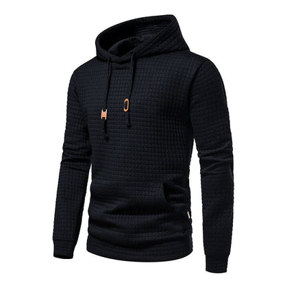 Herren Kapuzenpullover Strukturiert mit Känguru-Tasche Modern