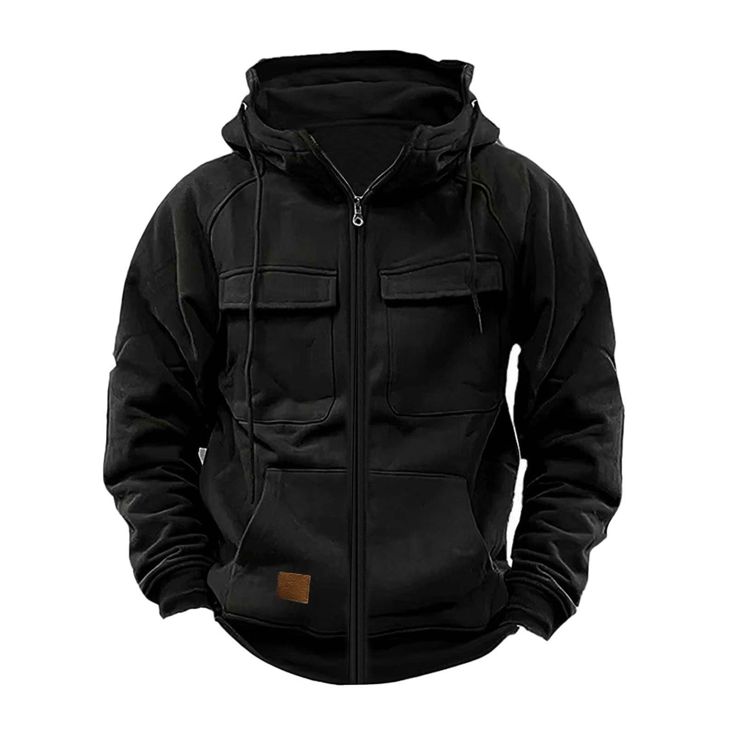 Herren Fleecejacke Warm mit hohem Kragen und Taschen
