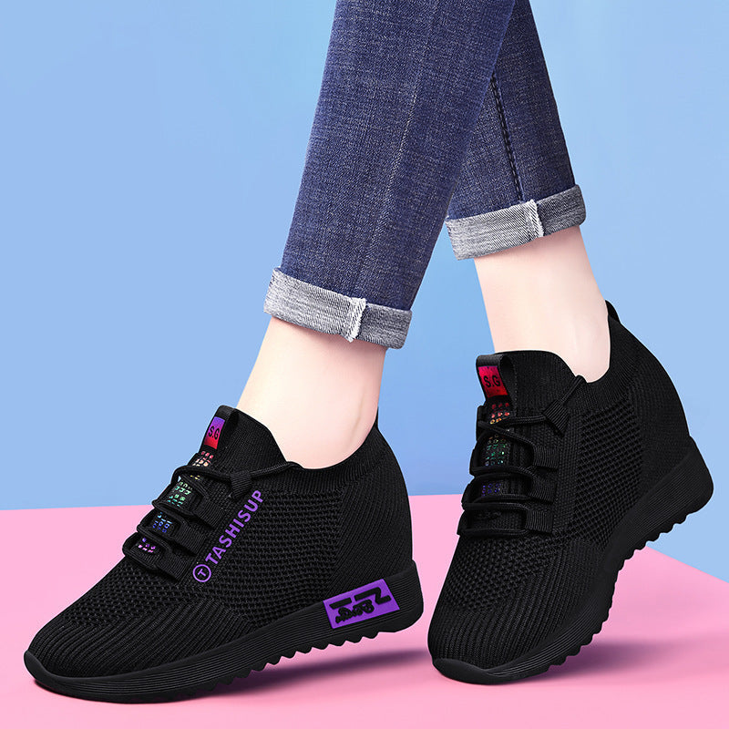 Damen Sneaker Hochschnitt Wedge Komfortschuhe atmungsaktiv - BerlinGlamour