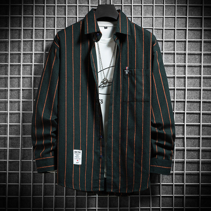 Herren Langarmhemd Streifen Modern Schnitt - BerlinGlamour