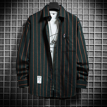 Herren Langarmhemd Streifen Modern Schnitt - BerlinGlamour