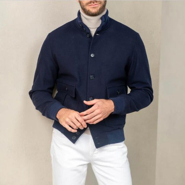 Herren Baumwolljacke Lässig Strukturiert mit Taschen