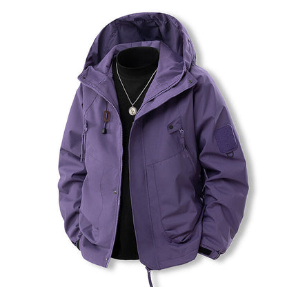 Herren Outdoor-Jacke Wasserdicht Atmungsaktiv Mit Kapuze
