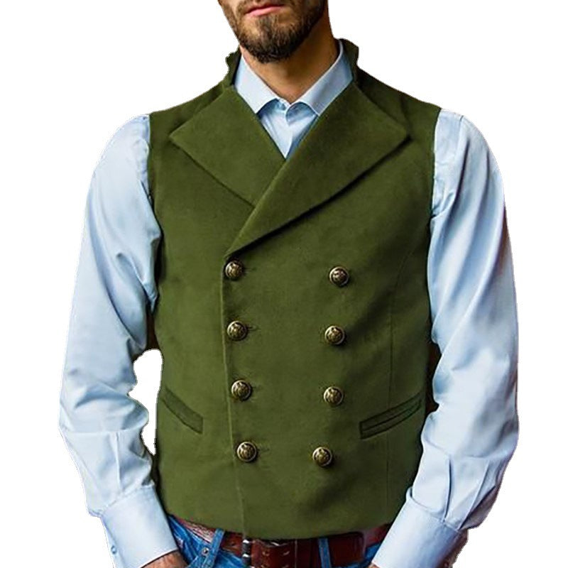 Herren Weste Elegant Klassisch Doppelreihig Knöpfe