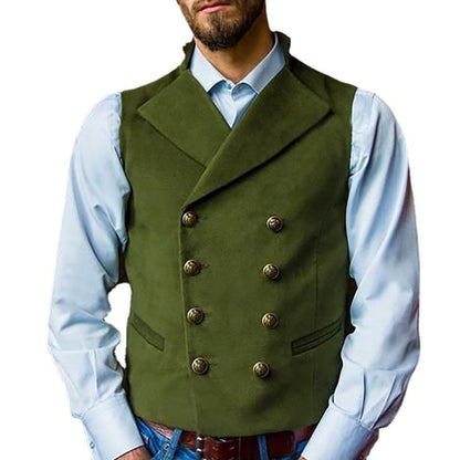 Herren Weste Elegant Klassisch Doppelreihig Knöpfe