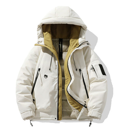 Herren Outdoorjacke Isoliert Wasserdicht mit Kapuze und Taschen
