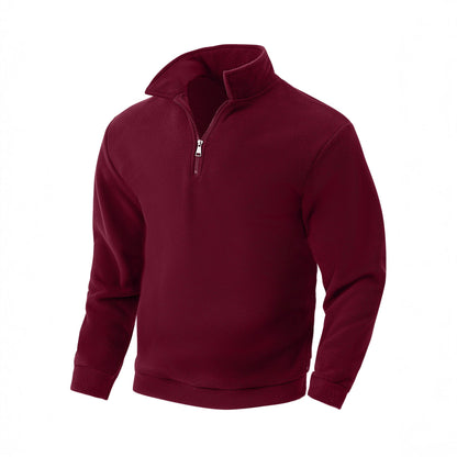 Herren Fleece Pullover Halbzipper Hoher Kragen Warm