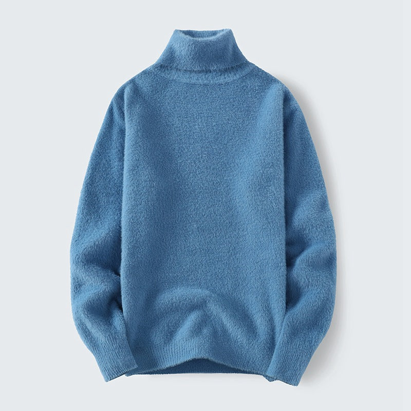 Herren Rollkragenpullover Weich Warm Strick