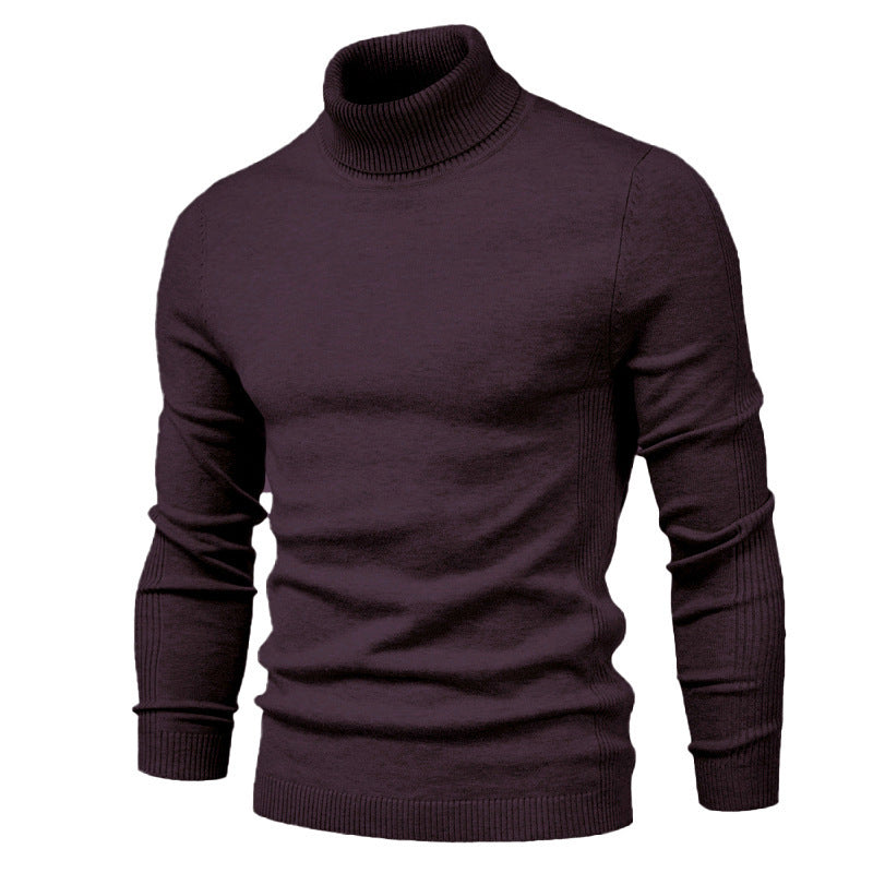 Herren Rollkragenpullover Merinowolle Weich Modern