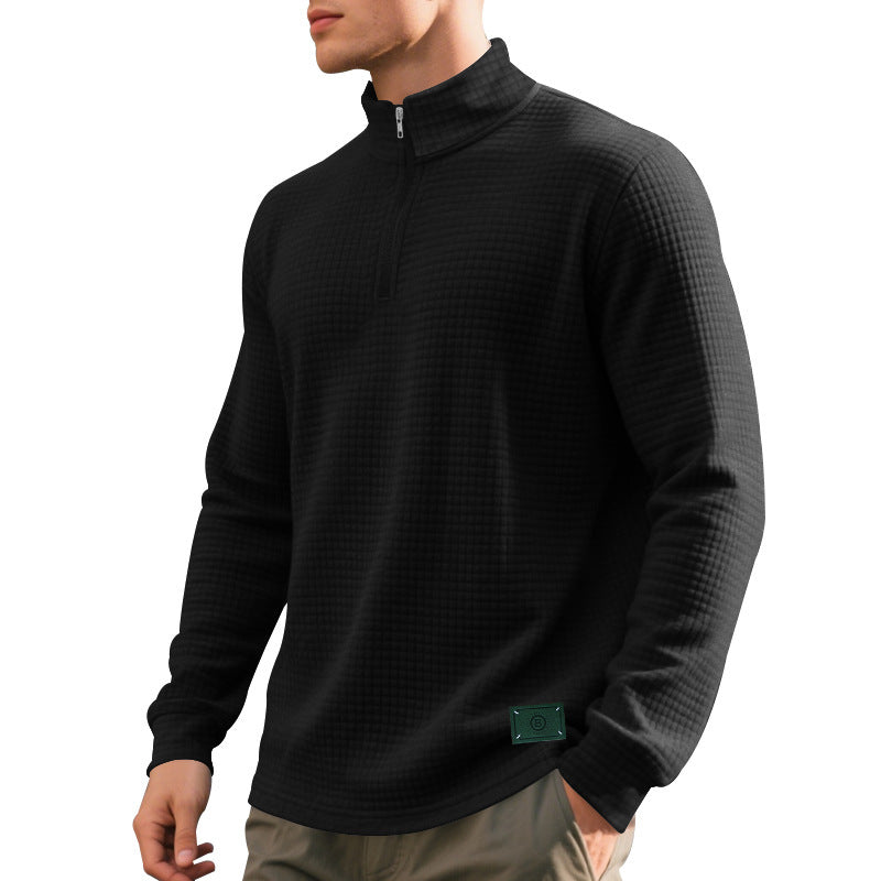 Modischer Herren Pullover Hochkragen Reißverschluss Elegant