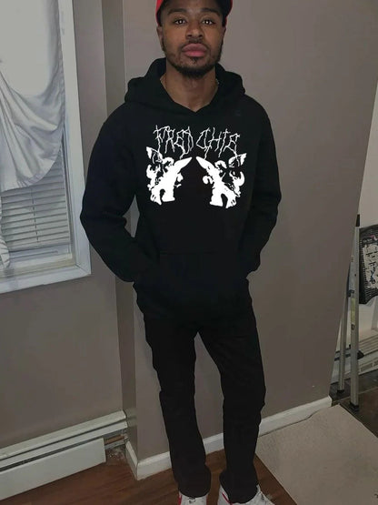Herren Sportset Hoodie Jogginghose Graffiti Design Streetwear