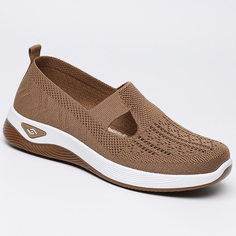 Damen Slip-On Schuhe Bequem Atmungsaktiv Strick
