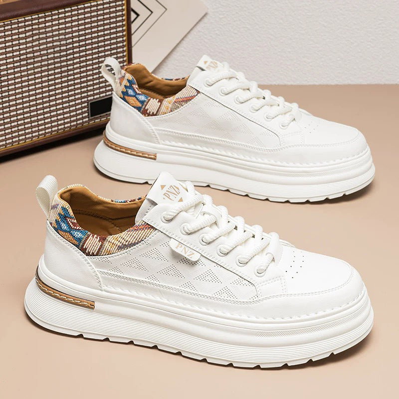 Damen Sneaker Modisch mit Akzenten Weiße Sportschuhe