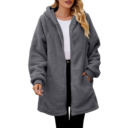Damen Fleecejacke Oversized Warm und Kuschelig