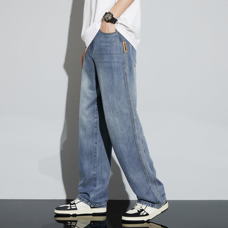 Herren Jeanshose Modern Schnitt Weite Bein Lässig