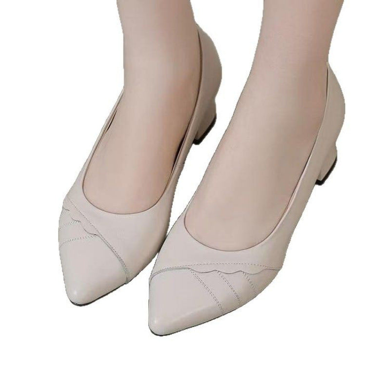 Damen Pumps Hochhackig mit Blockabsatz und Glattleder