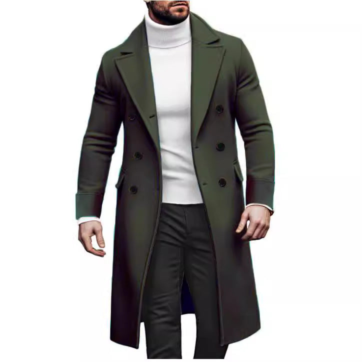 Herren Mantel Eleganter Doppelknopf Moderner Schnitt
