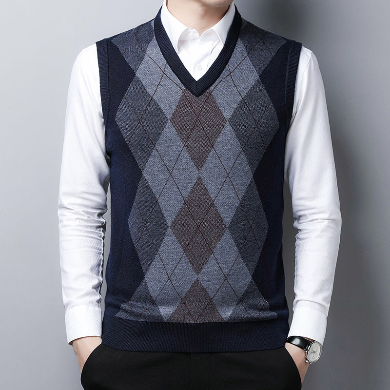 Herren Strickweste Elegante Argyle Style