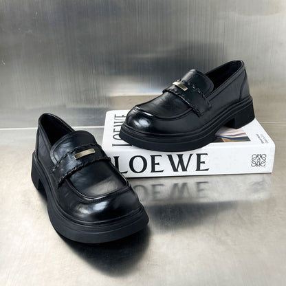 Damen Mokassins Hochhackig Dekorativ Riemen Schuhe