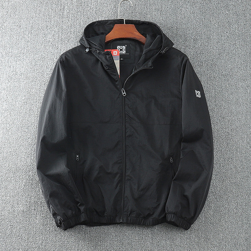 Herren Windjacke Leicht Wasserabweisend Kapuzenjacke