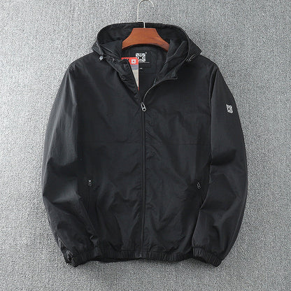 Herren Windjacke Leicht Wasserabweisend Kapuzenjacke